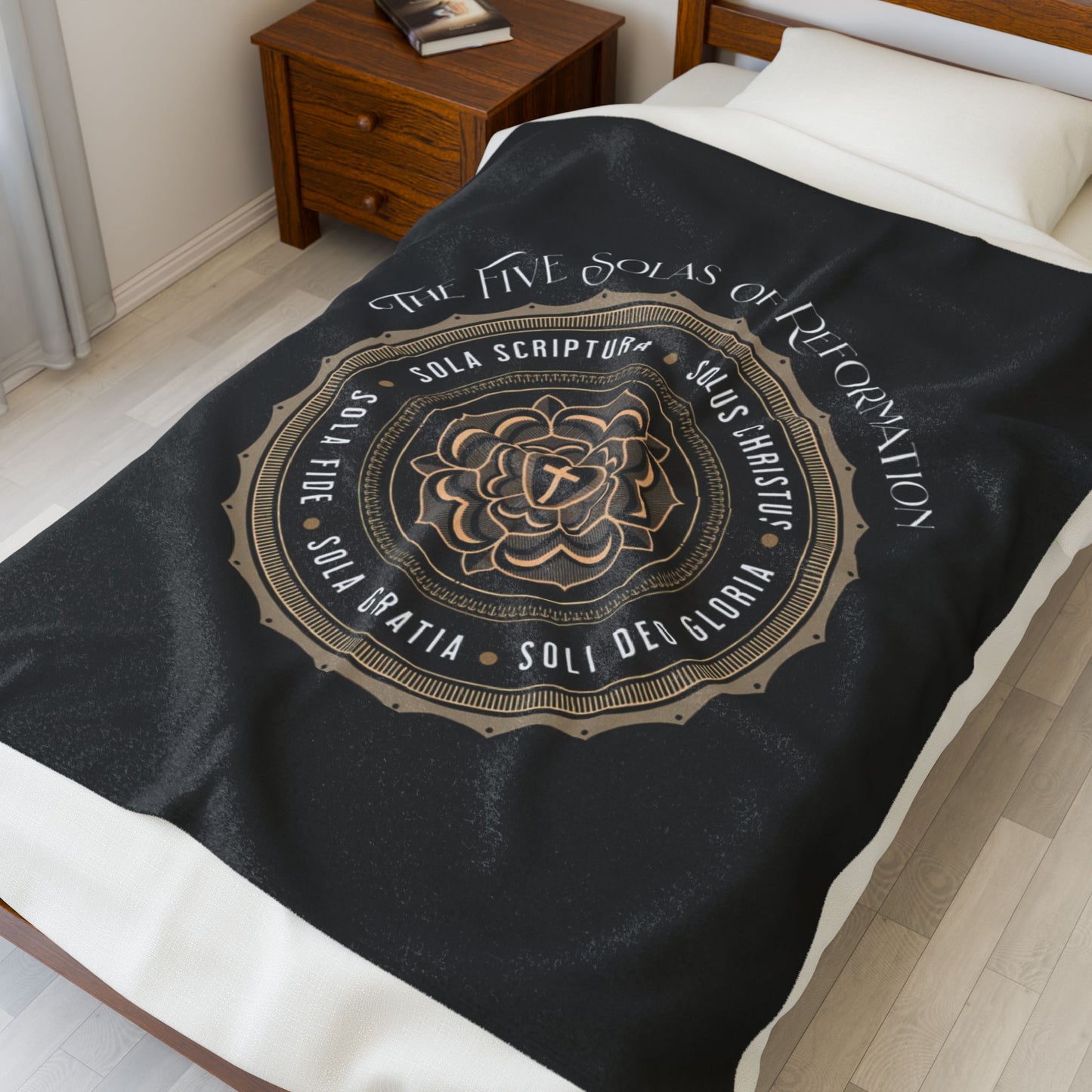 Five Solas of the Reformation Velveteen Throw Blanket