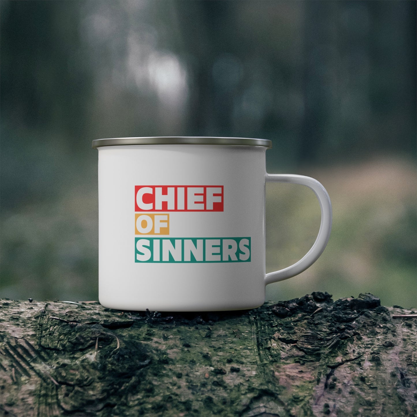 ‘Chief of Sinners’ Enamel Camping Mug