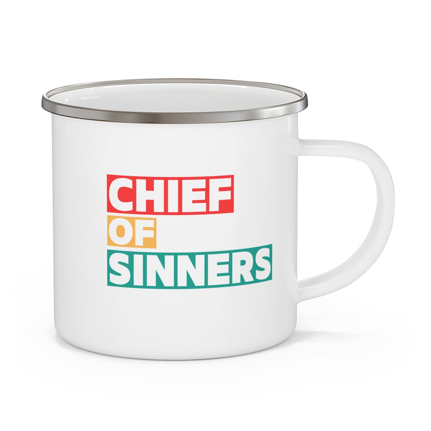 ‘Chief of Sinners’ Enamel Camping Mug