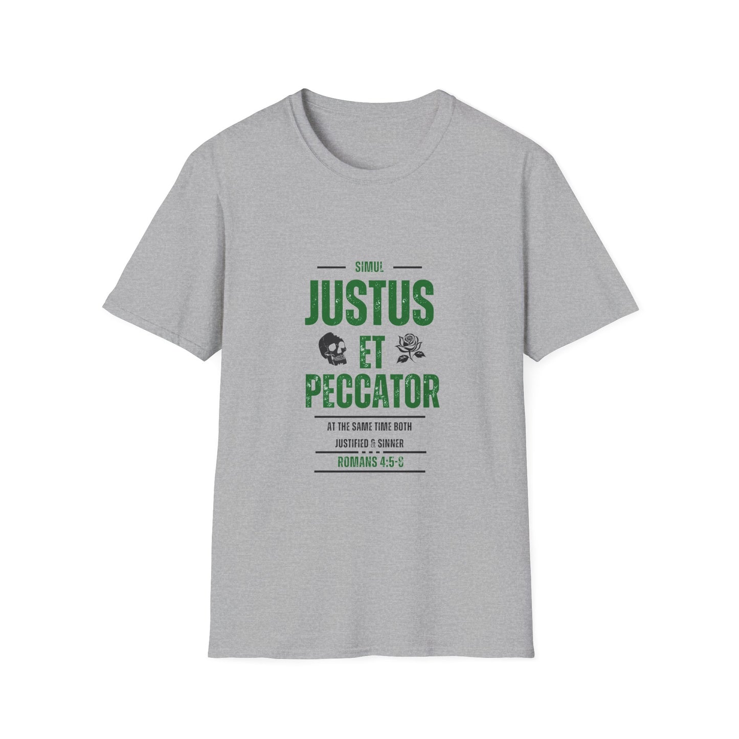 ‘At the Same Time Both Justified and Sinner’ Unisex Softstyle T-Shirt