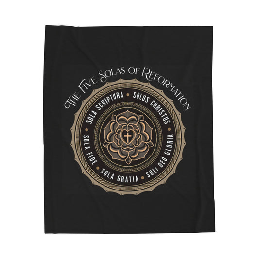 Five Solas of the Reformation Velveteen Throw Blanket