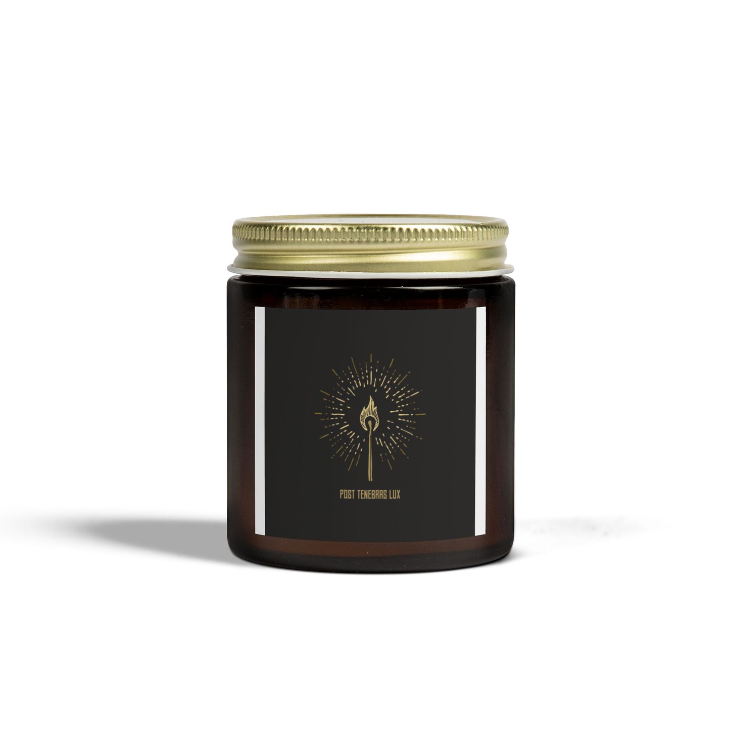 ‘Post Tenebras Lux’ Scented Coconut Apricot Candles (4oz, 9oz)