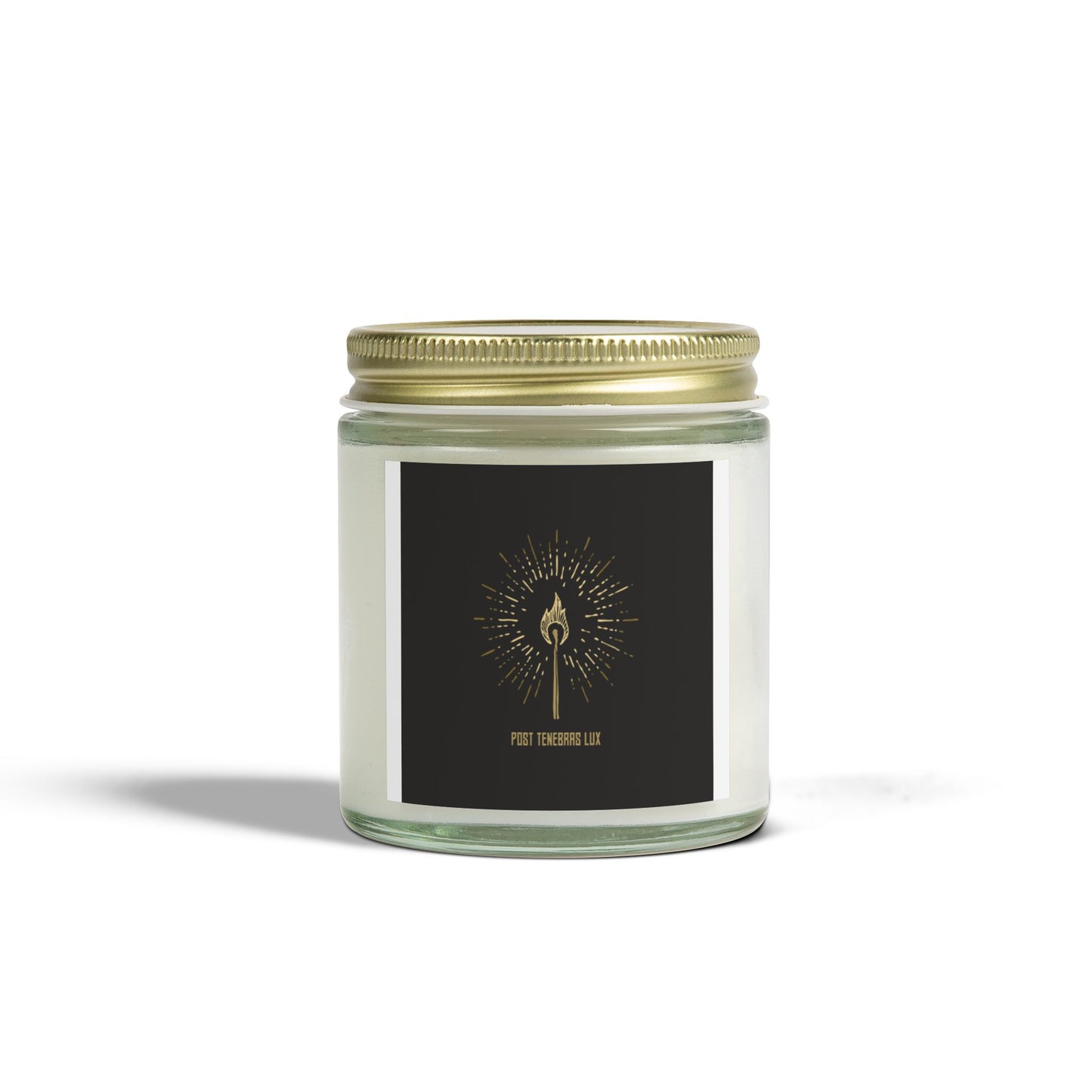 ‘Post Tenebras Lux’ Scented Coconut Apricot Candles (4oz, 9oz)