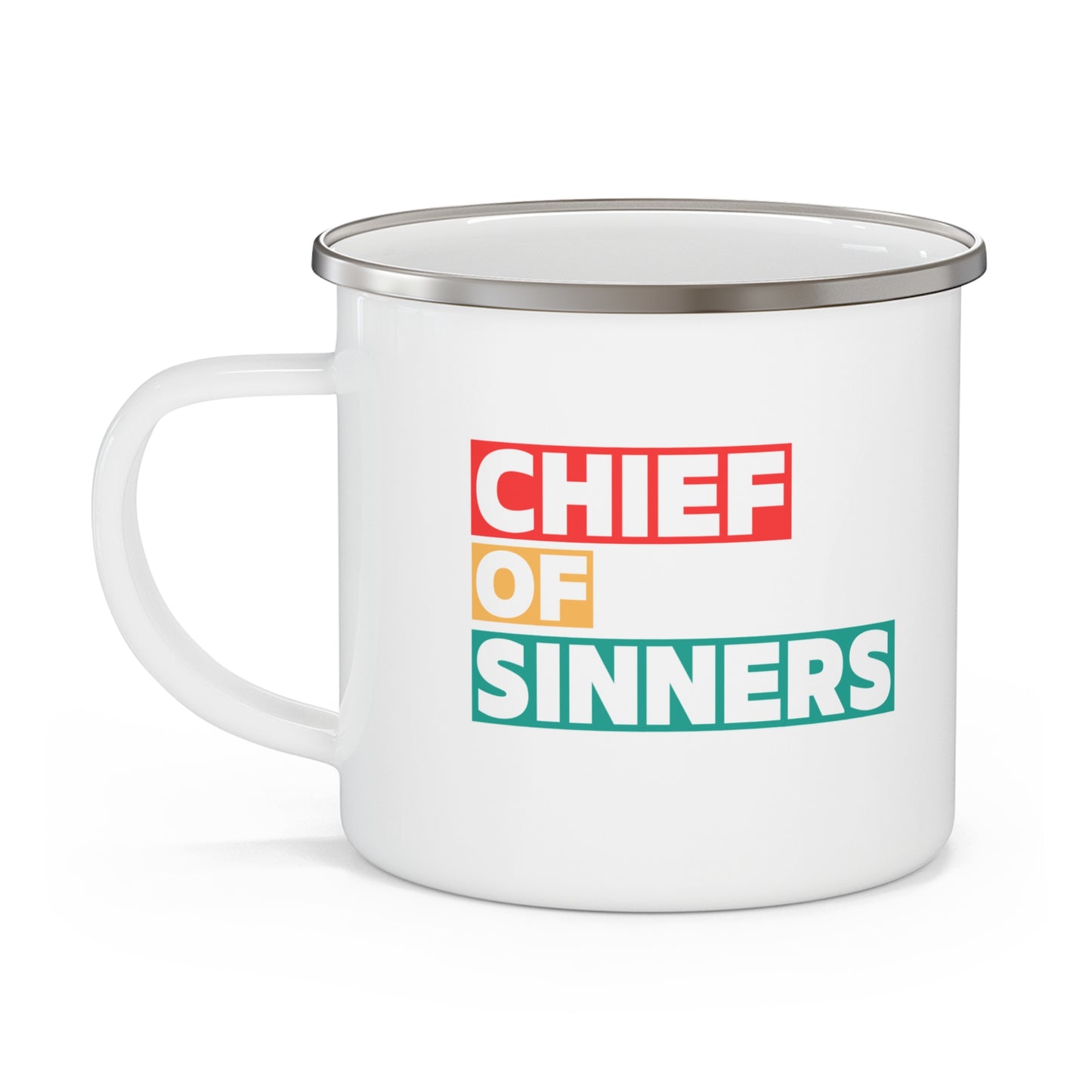 ‘Chief of Sinners’ Enamel Camping Mug