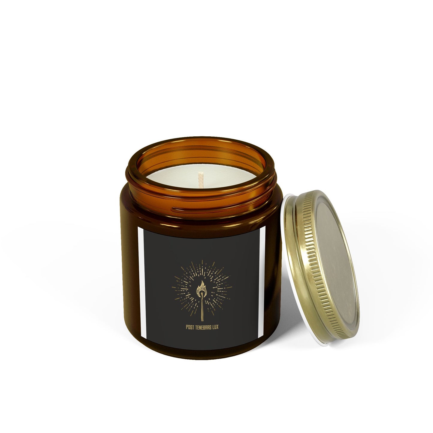 ‘Post Tenebras Lux’ Scented Coconut Apricot Candles (4oz, 9oz)