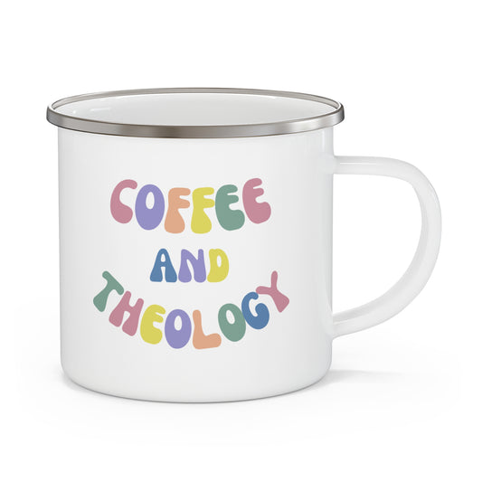 ‘Coffee and Theology’ Camping Style Mug