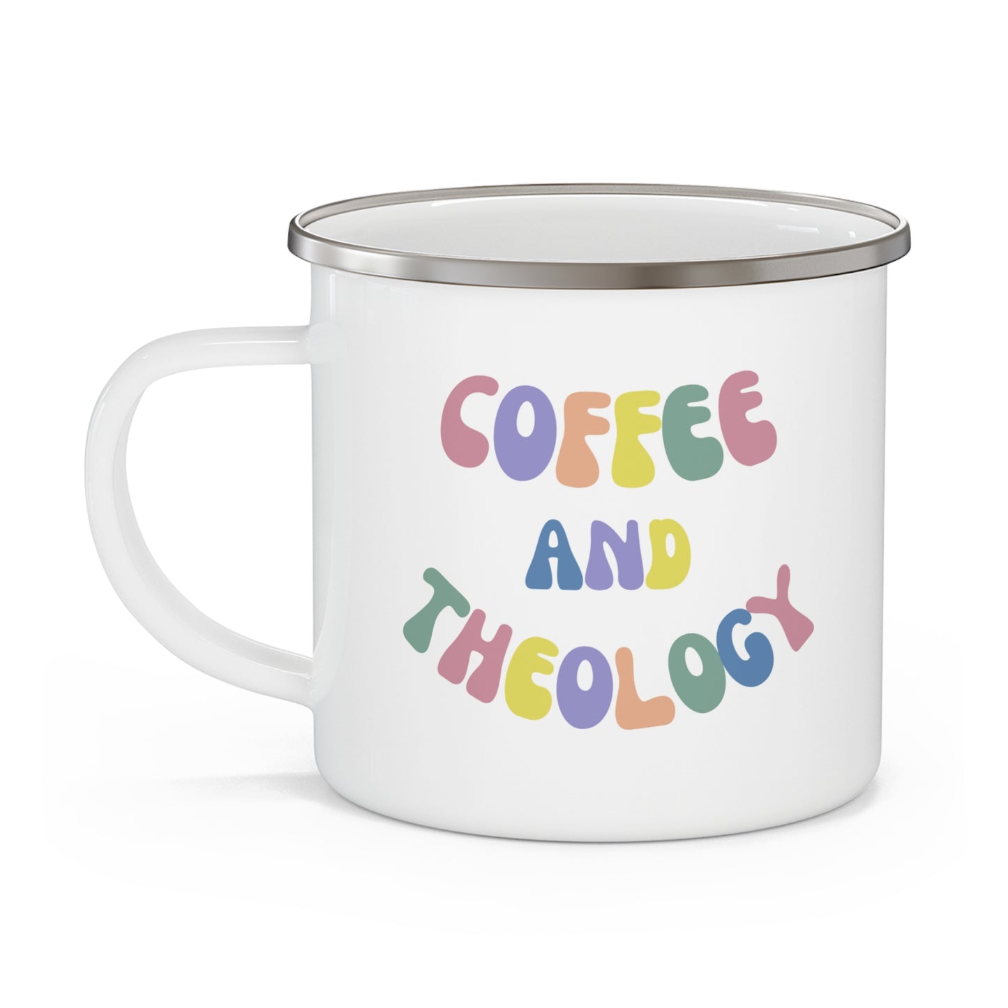 ‘Coffee and Theology’ Camping Style Mug