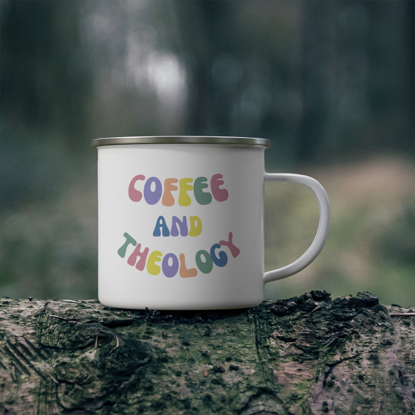 ‘Coffee and Theology’ Camping Style Mug