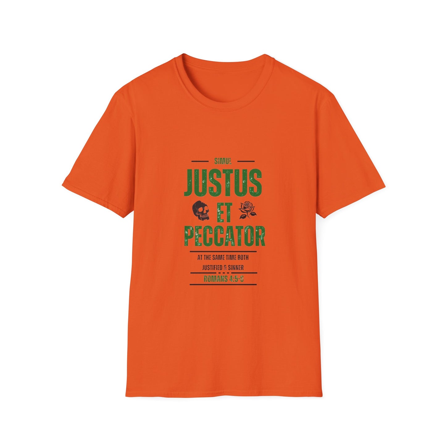 ‘At the Same Time Both Justified and Sinner’ Unisex Softstyle T-Shirt