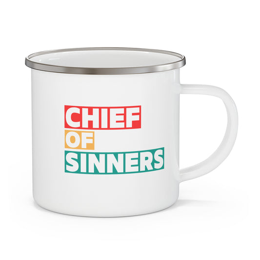 ‘Chief of Sinners’ Enamel Camping Mug